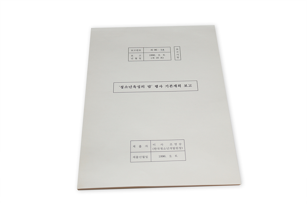 '청소년육성의 밤' 행사 기본계획 보고서 (1996년)